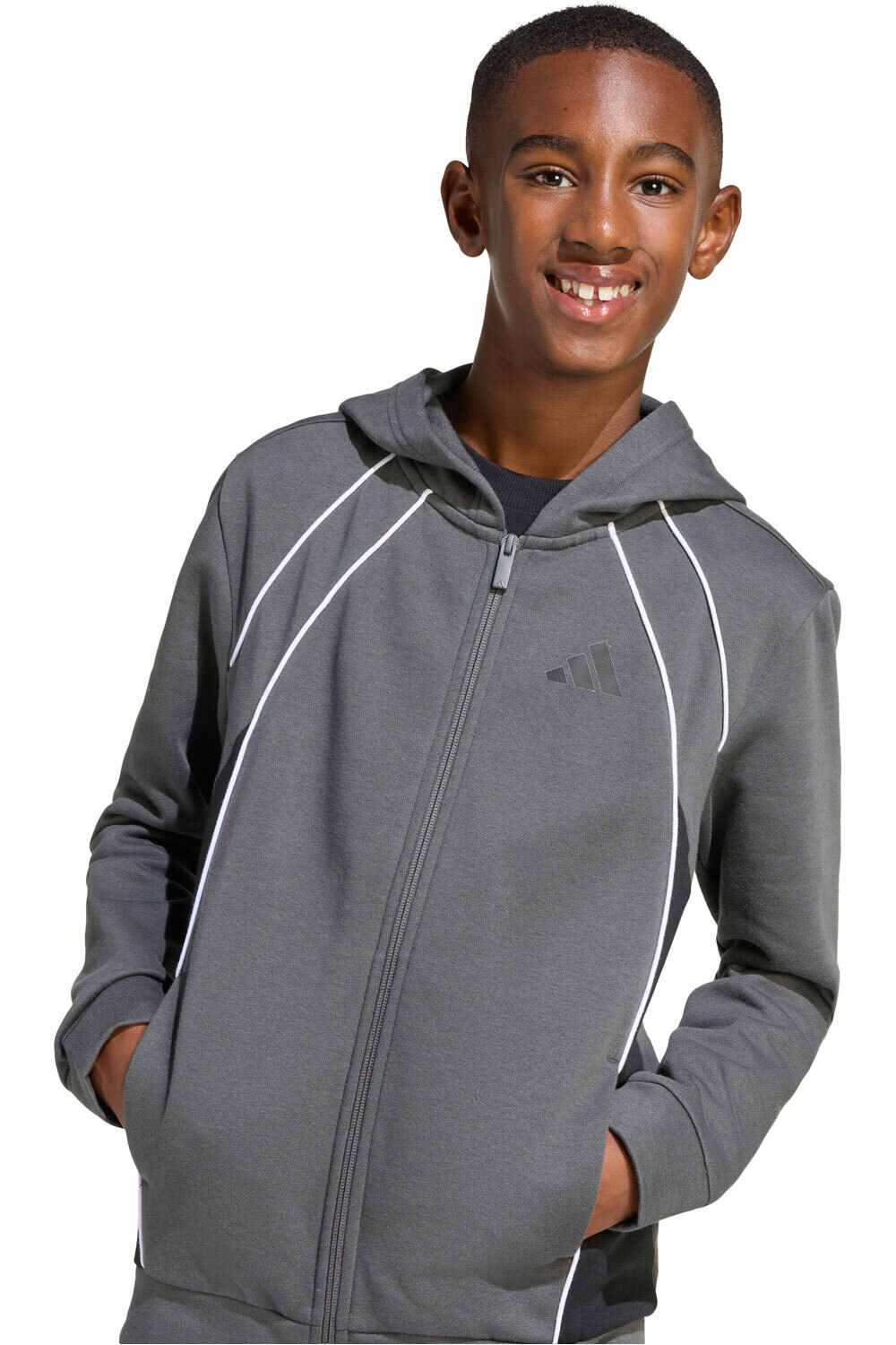 adidas sudadera niño COLOR BLOCK GRIS vista detalle