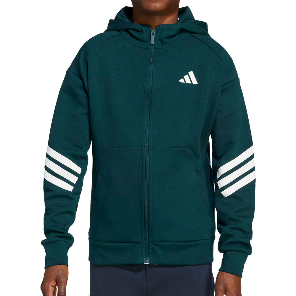 adidas sudadera niño FUTURE ICONS 3 STRIPES NEGRO vista frontal