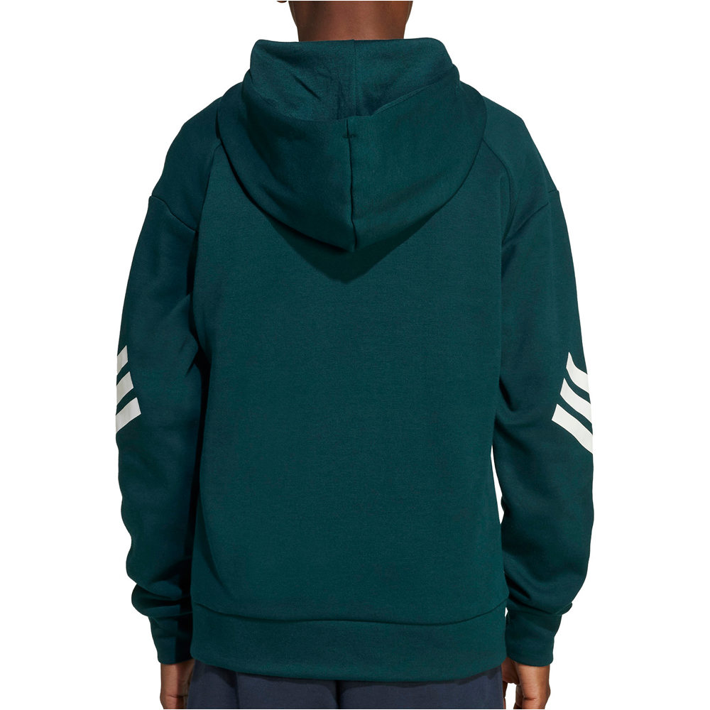 adidas sudadera niño FUTURE ICONS 3 STRIPES NEGRO vista trasera