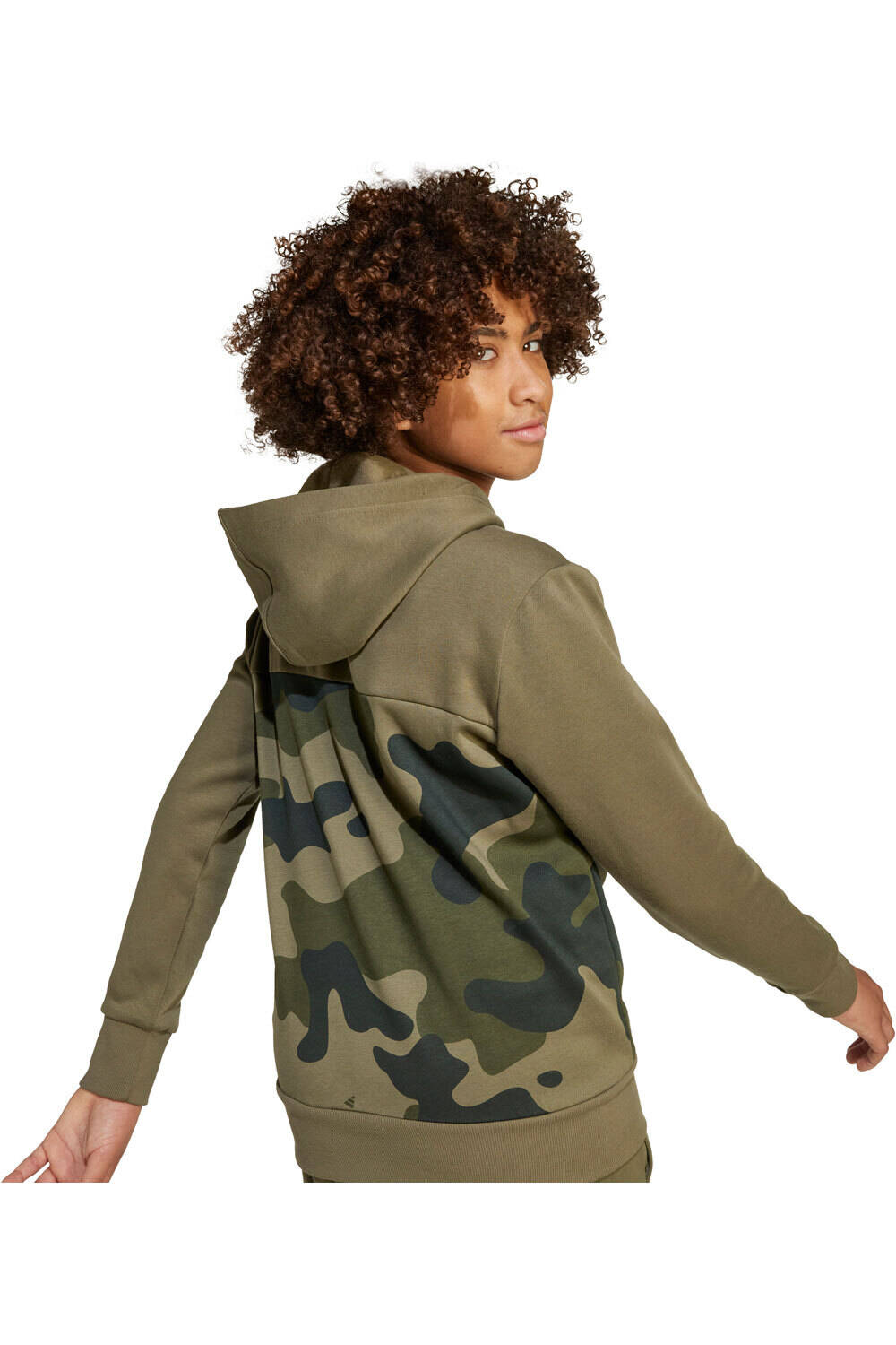 adidas sudadera niño SEASONAL ESSENTIALS CAMOS VERDE vista detalle