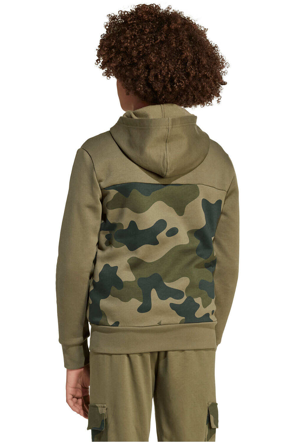 adidas sudadera niño SEASONAL ESSENTIALS CAMOS VERDE vista trasera