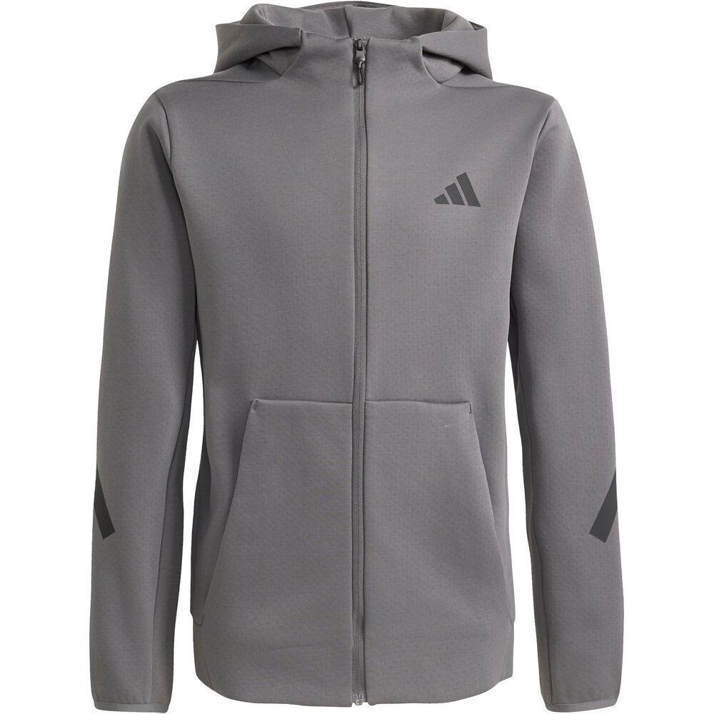 adidas sudadera niño SUDADERA CAPUCHA Z.N.E. CREMALLERA GRIS vista frontal