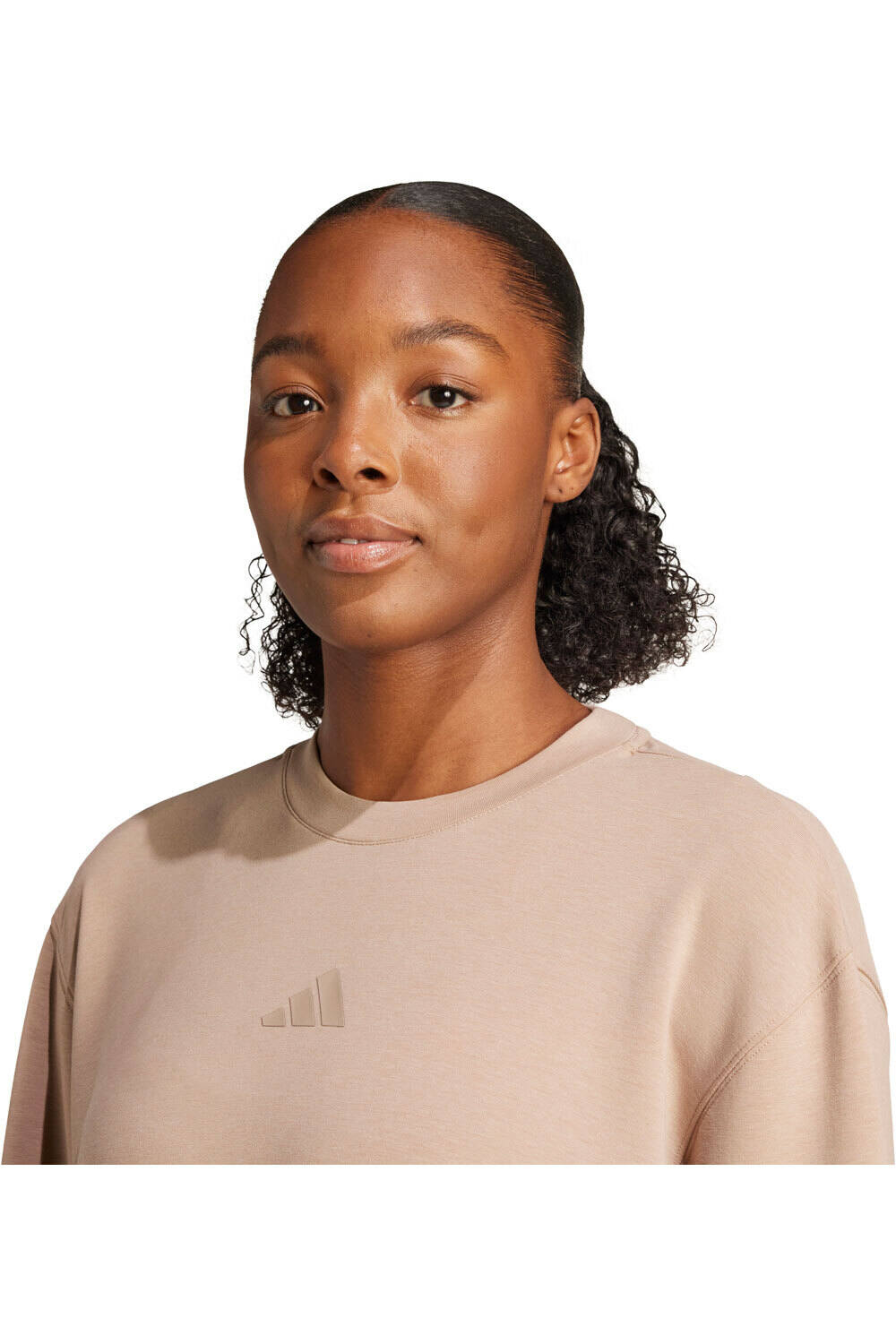 adidas sudaderas deportivas mujer D4T WORKOUT WARM UP MARRON vista detalle