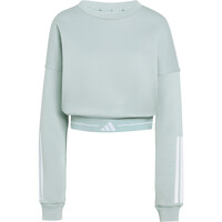 adidas sudaderas deportivas mujer HYPERGLAM 3-STRIPESPED CREW NECK AZUL 04