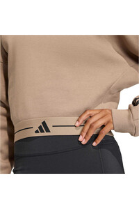 adidas sudaderas deportivas mujer HYPERGLAM 3-STRIPESPED CREW NECK MARRON 03