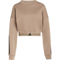 adidas sudaderas deportivas mujer HYPERGLAM 3-STRIPESPED CREW NECK MARRON 04