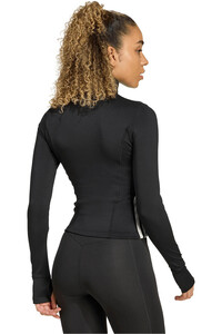 adidas sudaderas deportivas mujer WORKOUT ESSENTIALS 3-STRIPES NEGRO vista trasera