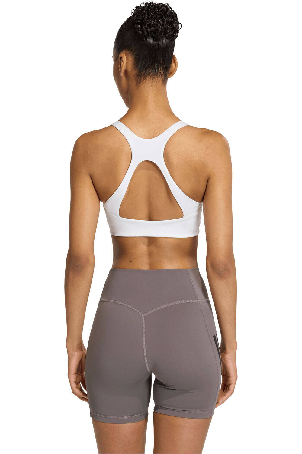 adidas sujetadores deportivos OPT MEDIUM SUPPORT BLANCO vista trasera
