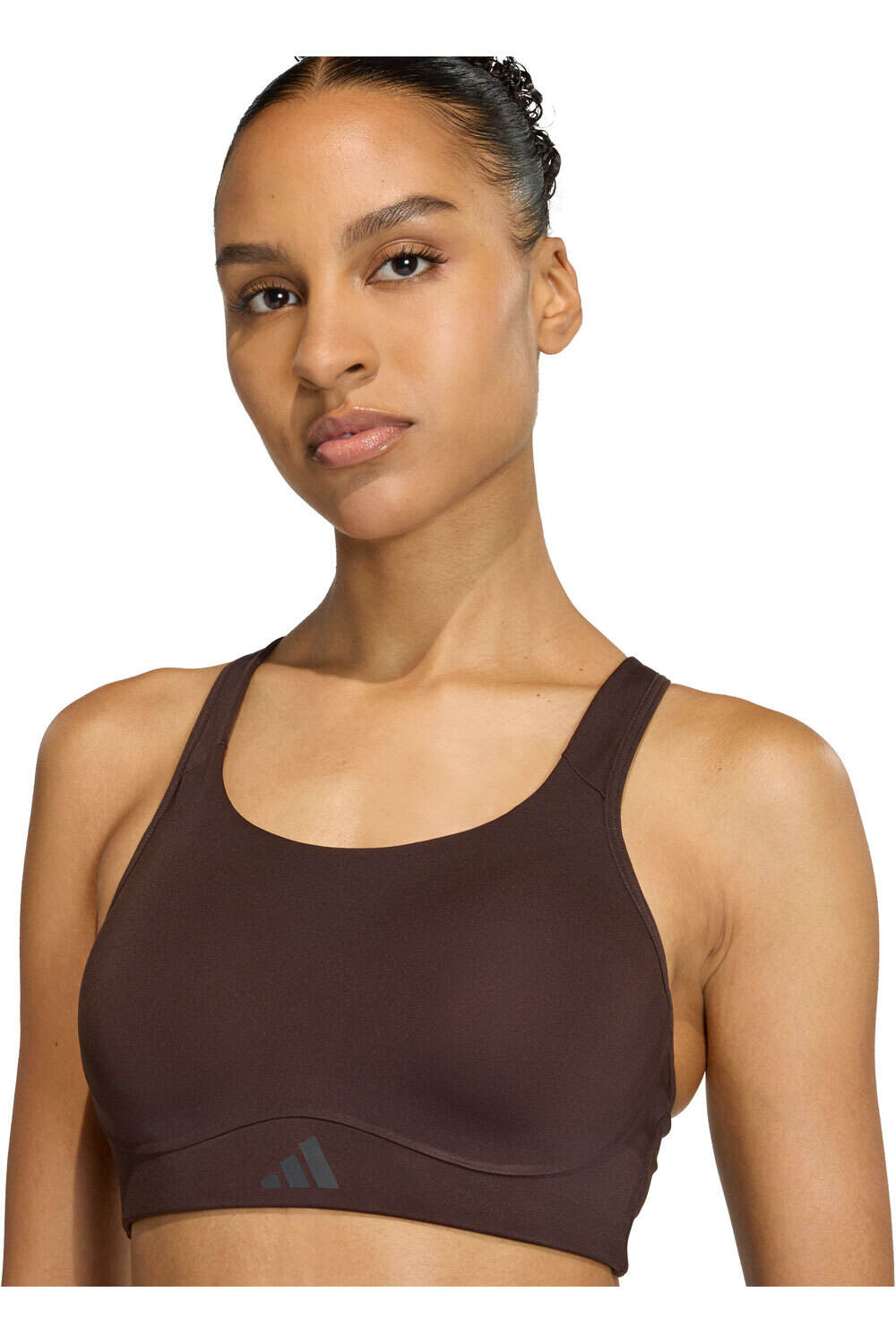 adidas sujetadores deportivos OPTIME WORKOUT HIGH SUPPORT MARRON vista detalle