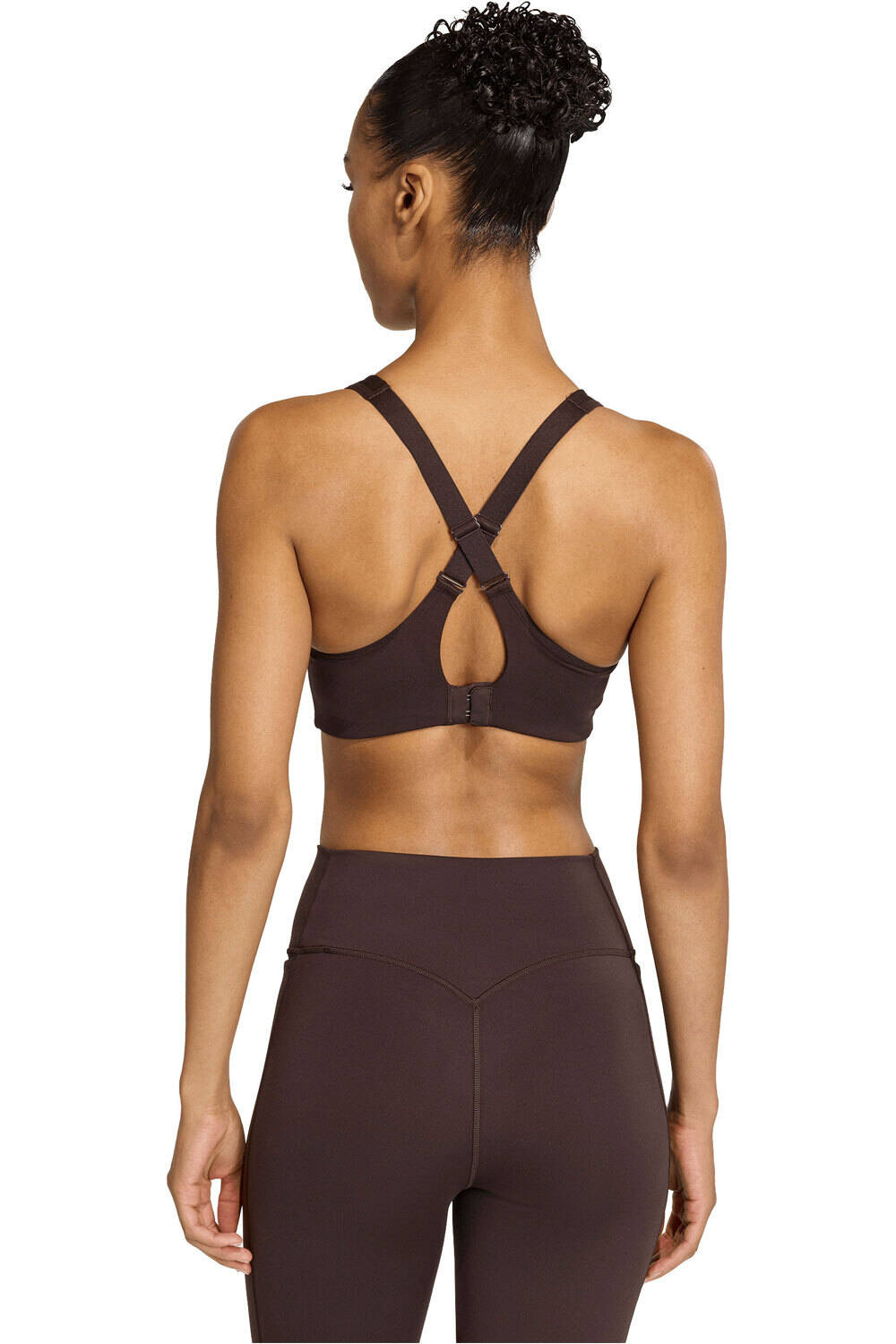 adidas sujetadores deportivos OPTIME WORKOUT HIGH SUPPORT MARRON vista trasera