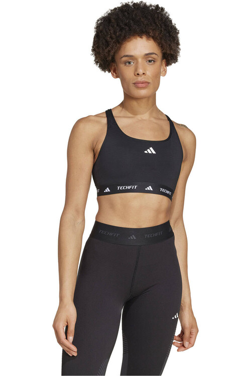 adidas sujetadores deportivos TECHFIT MEDIUM SUPPORT NEGRO