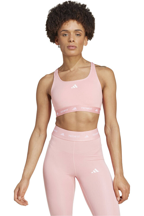 adidas sujetadores deportivos TECHFIT MEDIUM SUPPORT ROSA