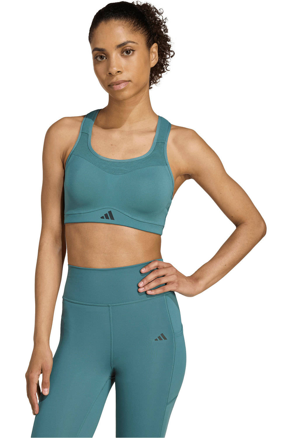 adidas sujetadores deportivos TLRD IMPACT HIGH SUPPORT VERDE vista frontal