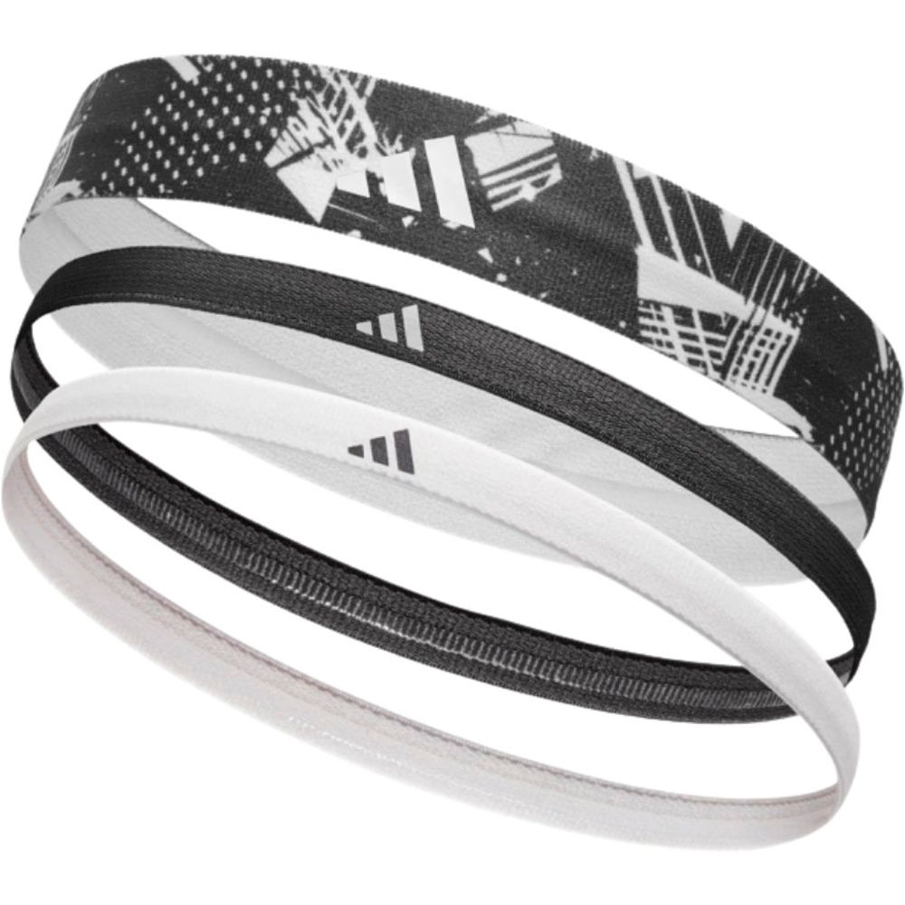 adidas varios running HAIRBANDS (GRAPHIC) SET 3 UNIDADES NEGRO 01