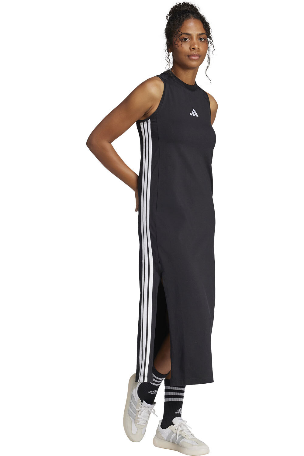 adidas vestidos mujer ESSENTIALS 3-STRIPES NEGRO 03