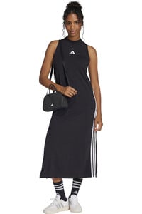 adidas vestidos mujer ESSENTIALS 3-STRIPES NEGRO vista trasera