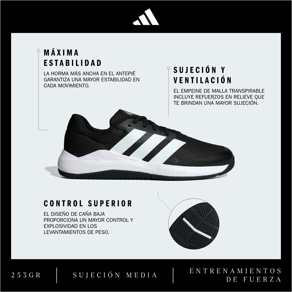 adidas zapatilla cross training hombre DROPSET BASE NEGRO 06