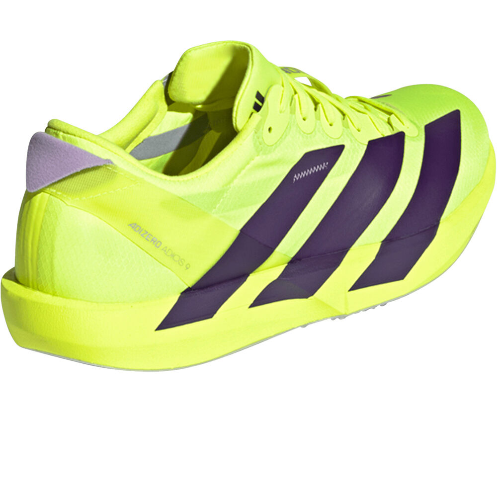 adidas zapatilla running hombre ADIZERO ADIOS 9 AMARILLO vista trasera