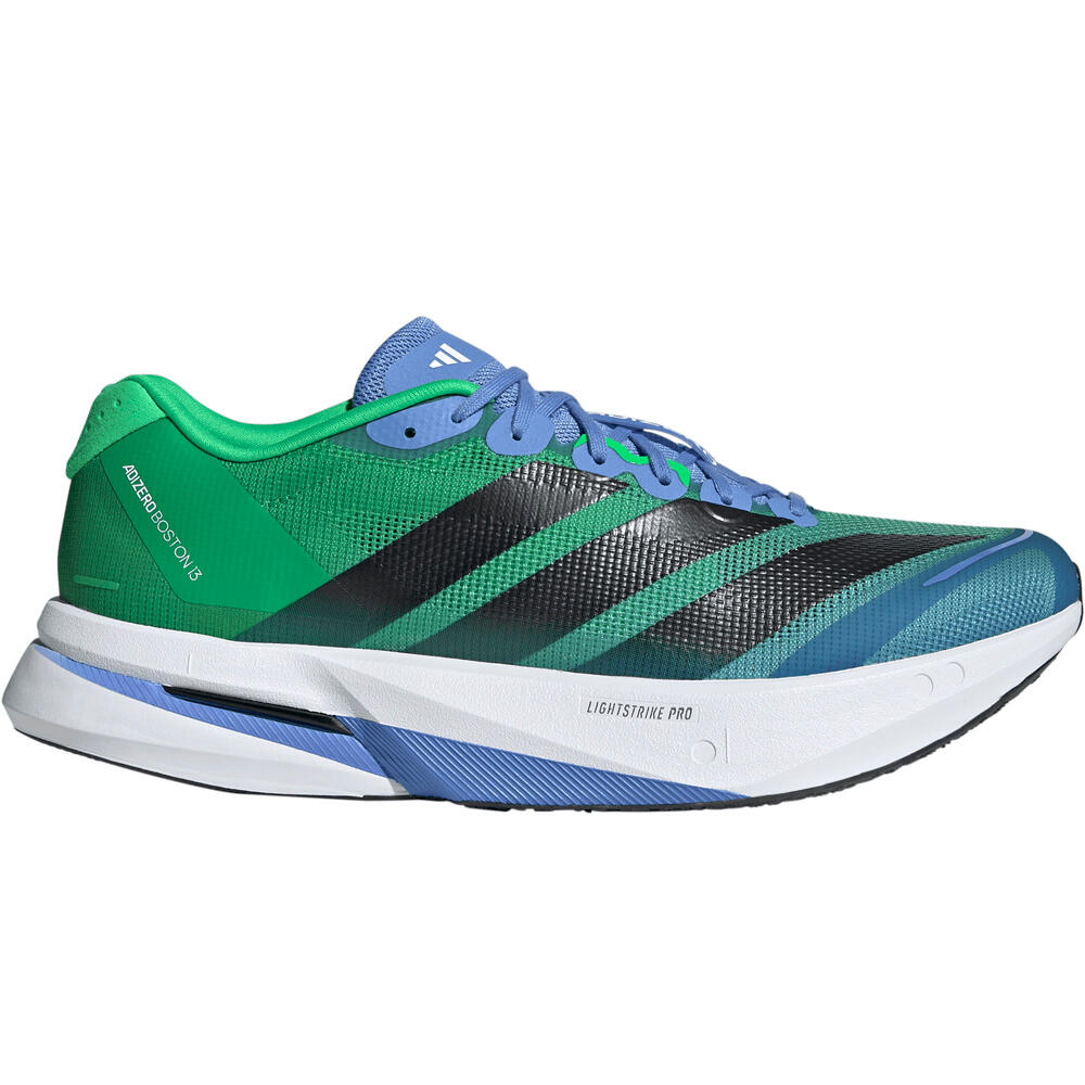 adidas zapatilla running hombre ADIZERO BOSTON 13 VERDE lateral exterior