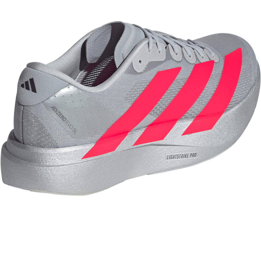 adidas zapatilla running hombre ADIZERO EVO SL GRIS vista trasera