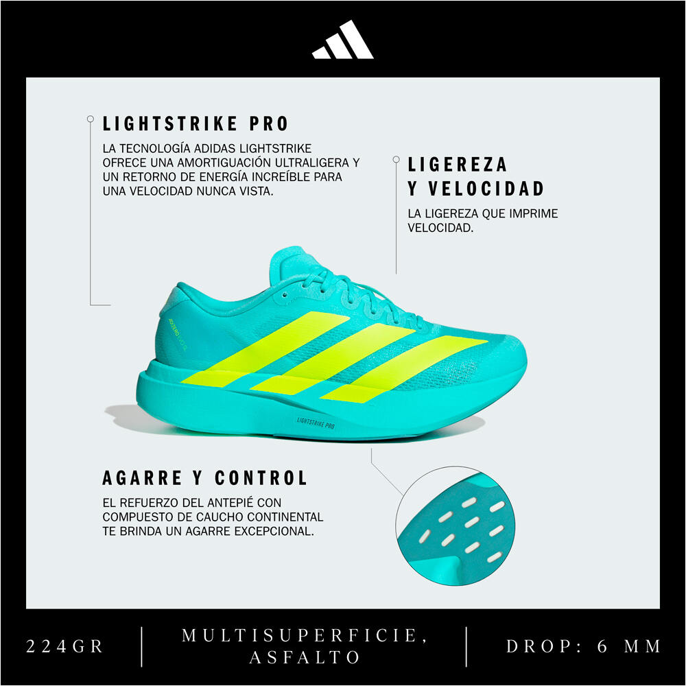 adidas zapatilla running hombre ADIZERO EVO SL VERDE 06