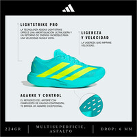 adidas zapatilla running hombre ADIZERO EVO SL VERDE 06