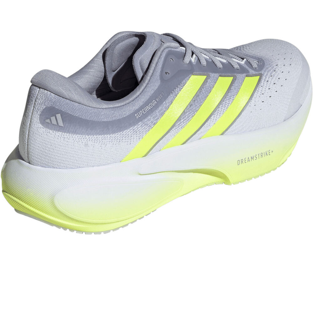 adidas zapatilla running hombre SUPERNOVA RISE 3 GRIS vista trasera