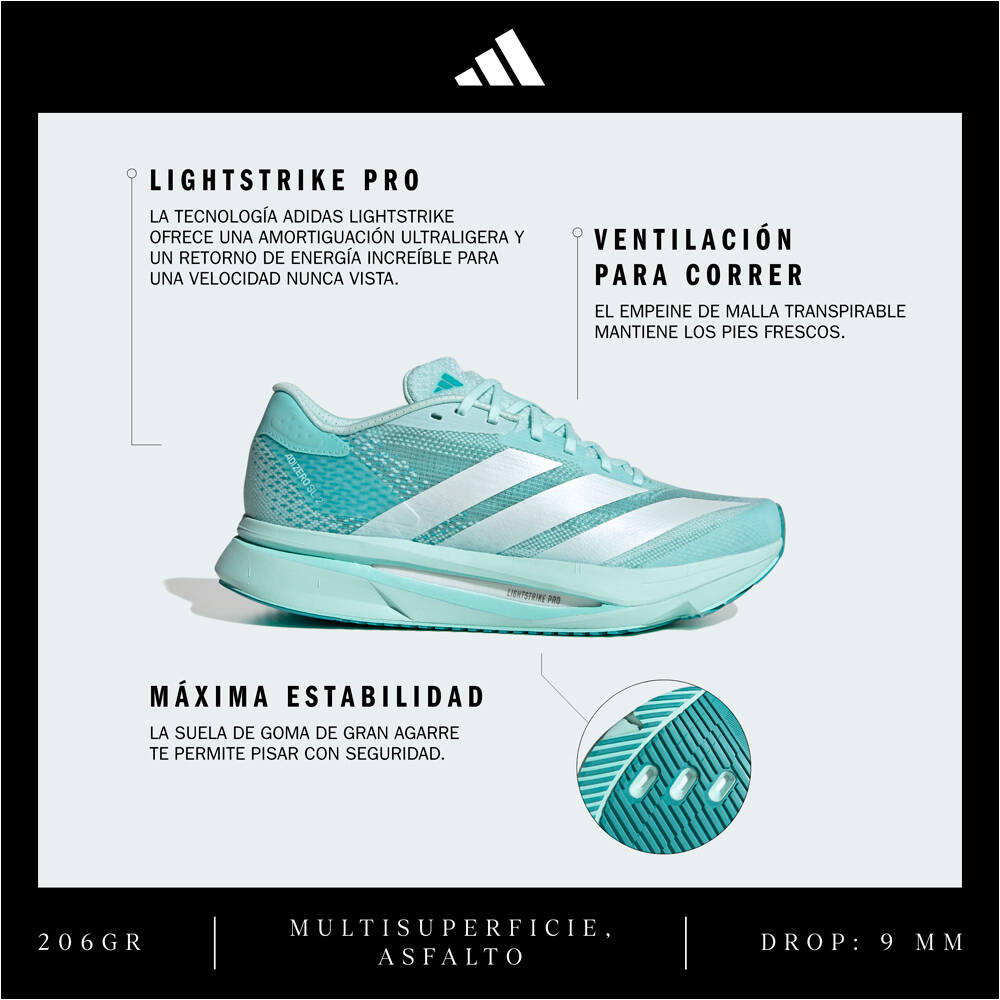 adidas zapatilla running mujer ADIZERO SL2 VERDE 06