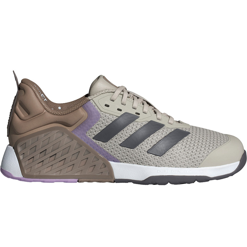 adidas zapatillas fitness mujer DROPSET 3 TRAINER GRIS lateral exterior