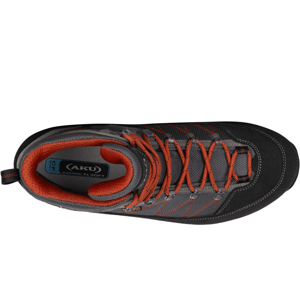 Aku bota montaña cuero hombre TREKKER LITE III WIDE GORE-TEX GRIS vista superior