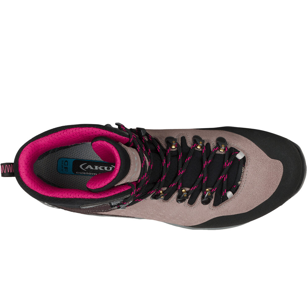 Aku bota montaña cuero mujer ALTERRA II GORE-TEX ROSA vista superior