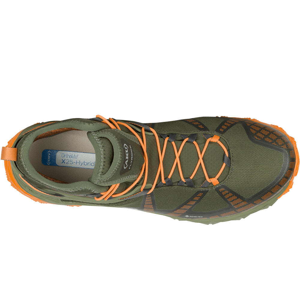 Aku bota trekking hombre FLYROCK MID GORE-TEX VERDE vista superior