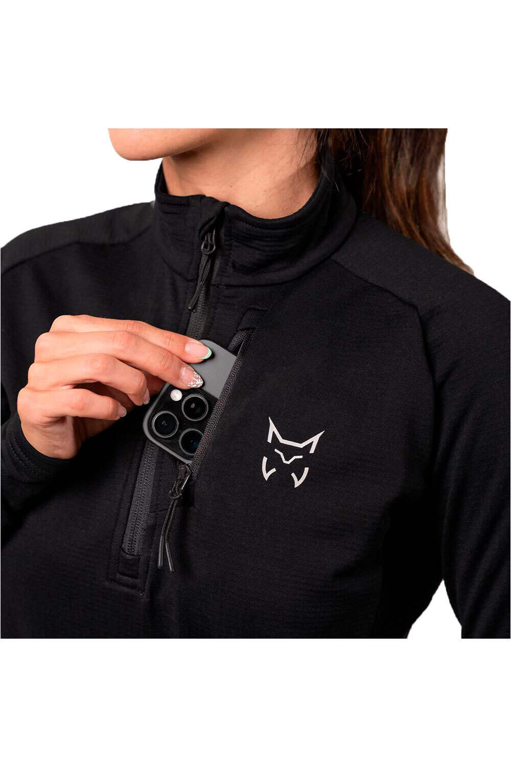 Altus camiseta montaña manga corta mujer MALAREN MUJER NEGRO vista trasera