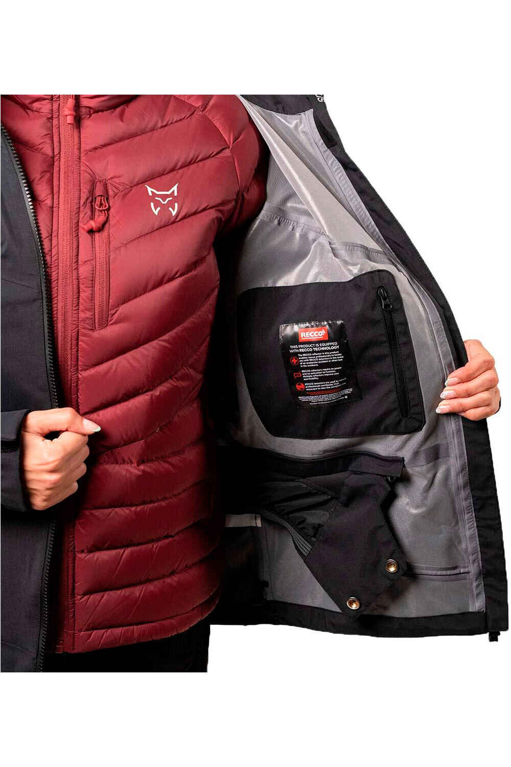 Altus chaqueta impermeable mujer CANAIMA K30 MUJER NEGRO vista trasera