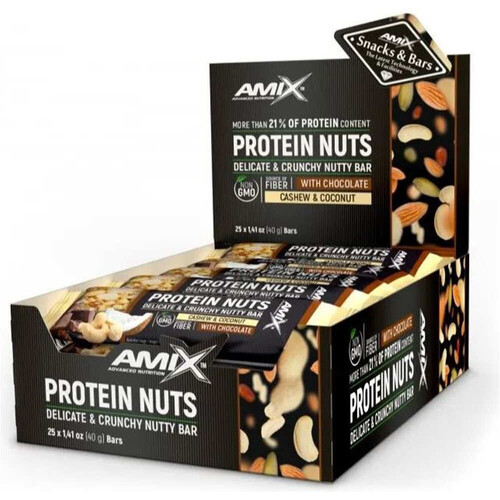 AMIX NUTRITION PROTEIN NUTS BAR 25X40 GR