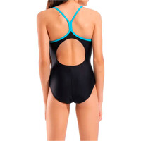Arena bañador natación niña SWIMSUIT LIGHT NEGRO vista trasera