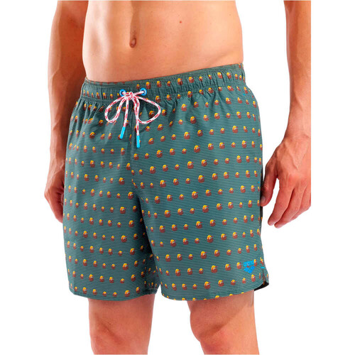 Arena bañador playa hombre WATER PRINTS VERDE