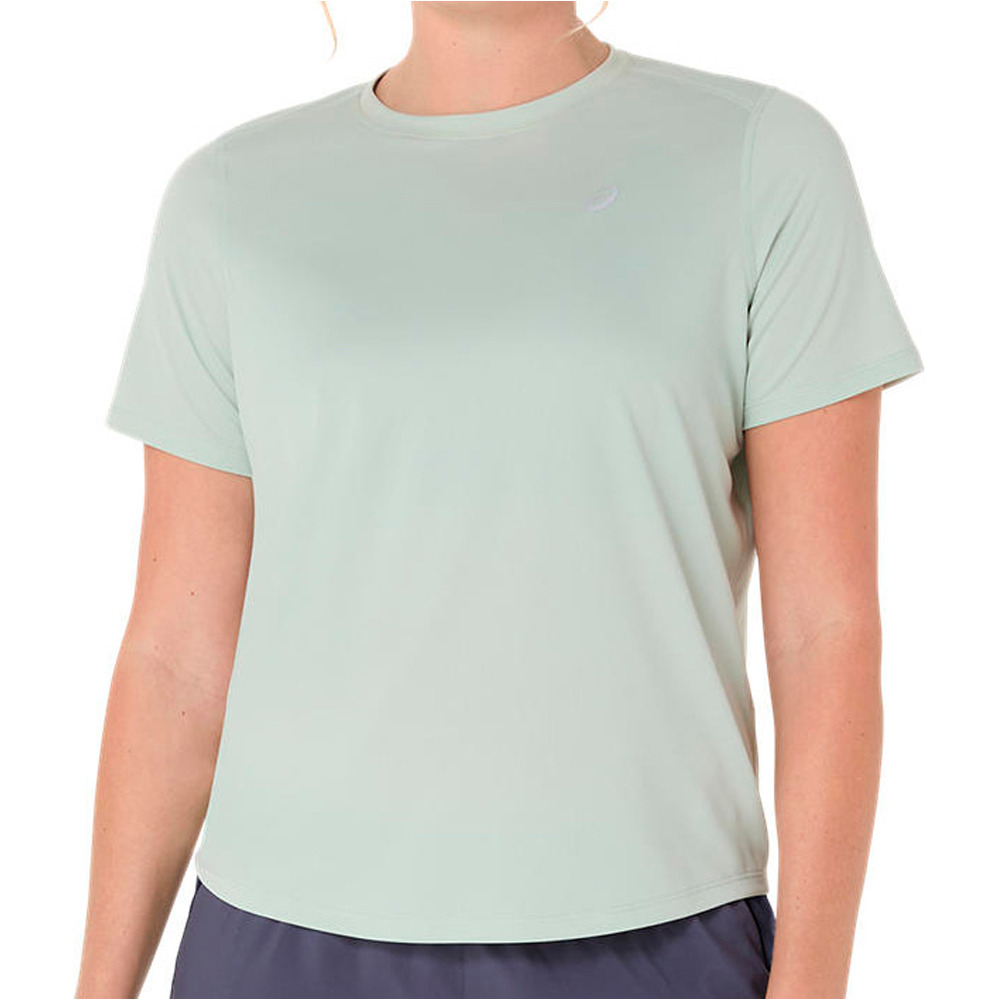 Asics camiseta entrenamiento manga corta mujer CORE VERDE vista frontal
