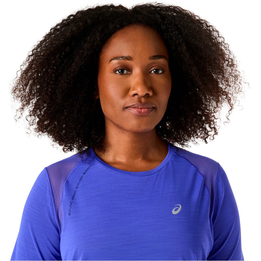 Asics camiseta entrenamiento manga corta mujer ROAD AZUL 03