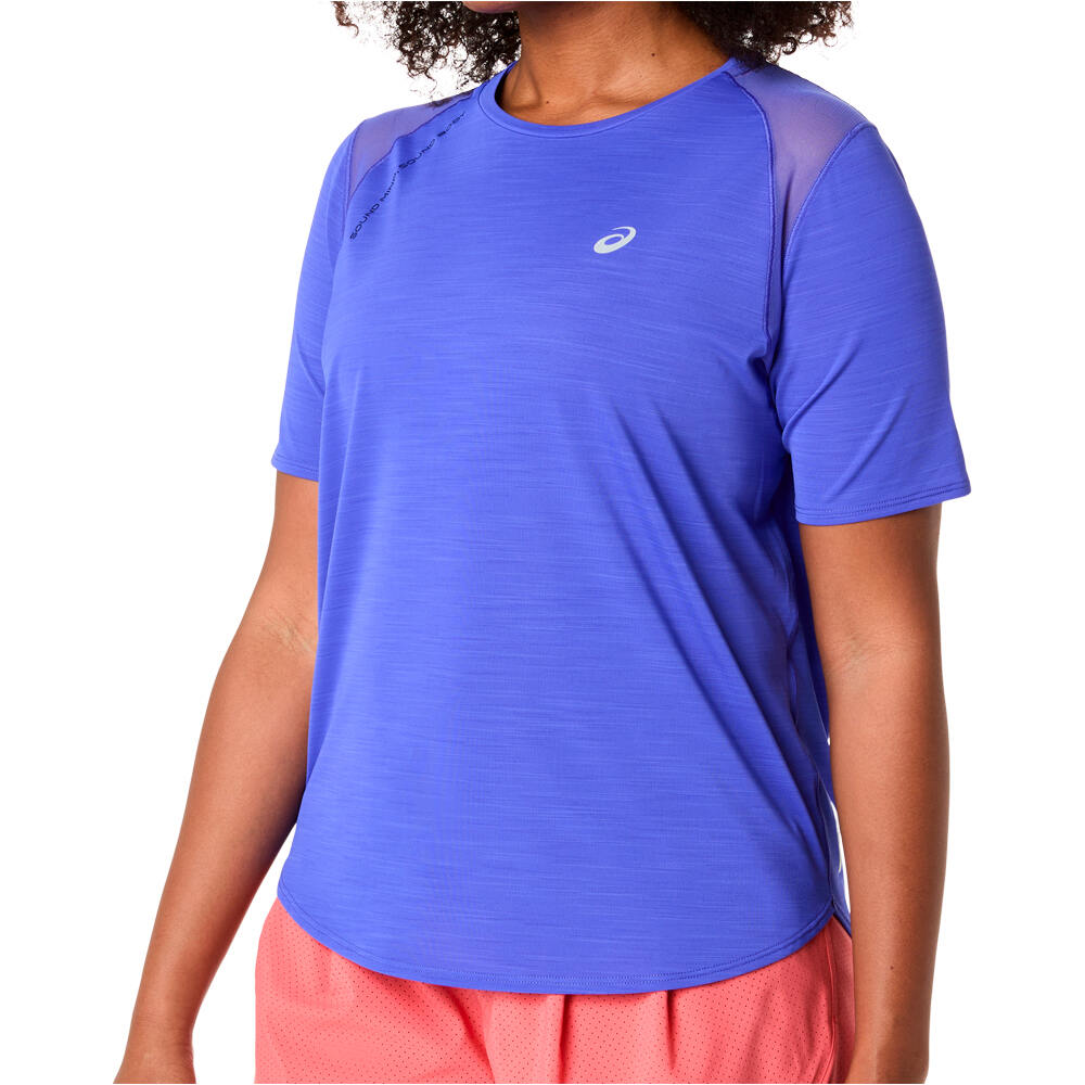 Asics camiseta entrenamiento manga corta mujer ROAD AZUL vista detalle
