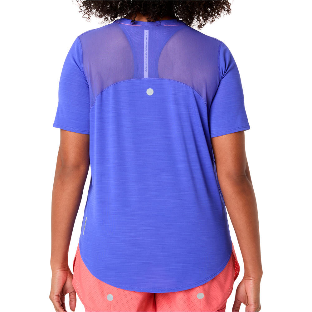 Asics camiseta entrenamiento manga corta mujer ROAD AZUL vista trasera
