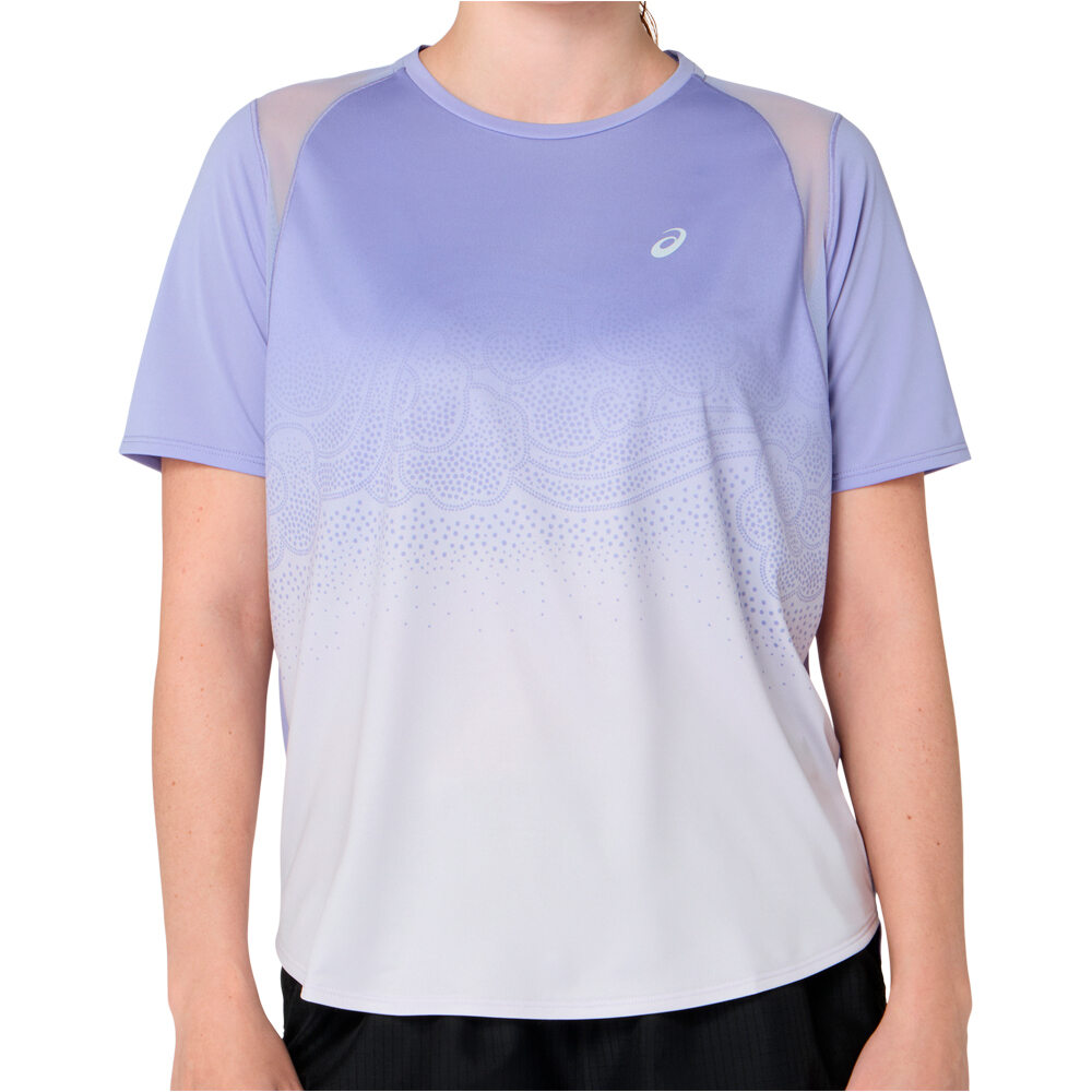 Asics camiseta entrenamiento manga corta mujer ROAD FADE MORADO vista detalle