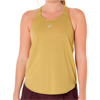 Asics camiseta entrenamiento manga corta mujer ROAD MARRON vista frontal