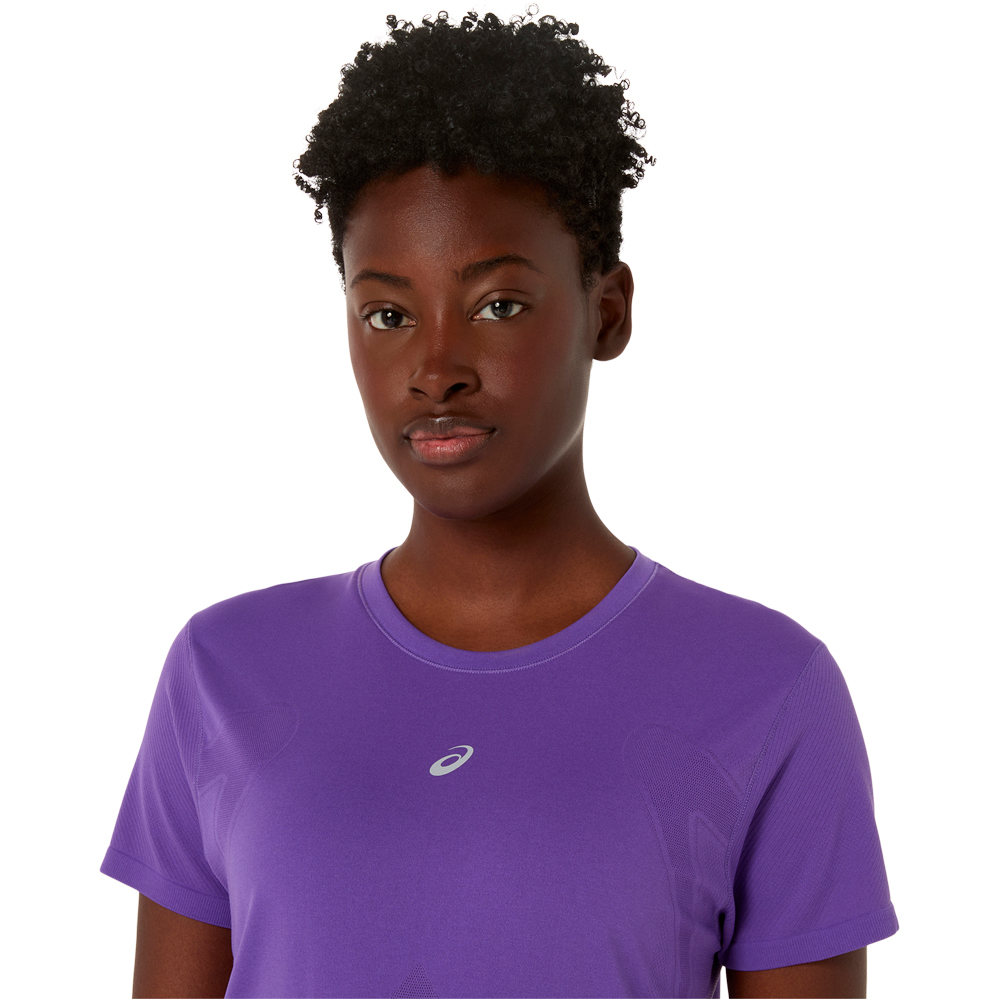 Asics camiseta entrenamiento manga corta mujer ROAD SEAMLESS AZUL 03