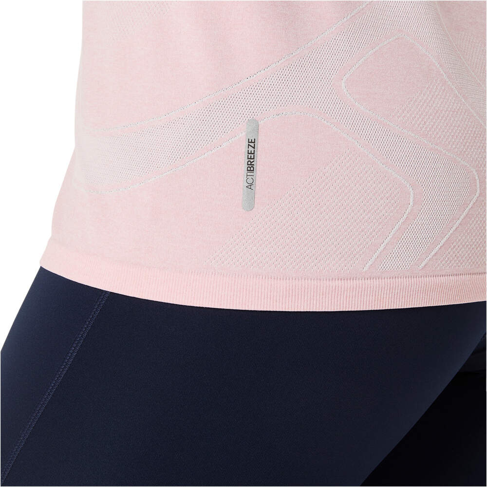 Asics camiseta entrenamiento manga corta mujer ROAD SEAMLESS ROSA 05