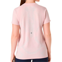Asics camiseta entrenamiento manga corta mujer ROAD SEAMLESS ROSA vista trasera
