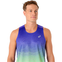 Asics camiseta entrenamiento tirantes hombre ROAD FADE AZUL 03