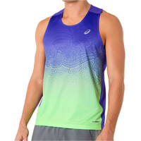 Asics camiseta entrenamiento tirantes hombre ROAD FADE AZUL vista detalle