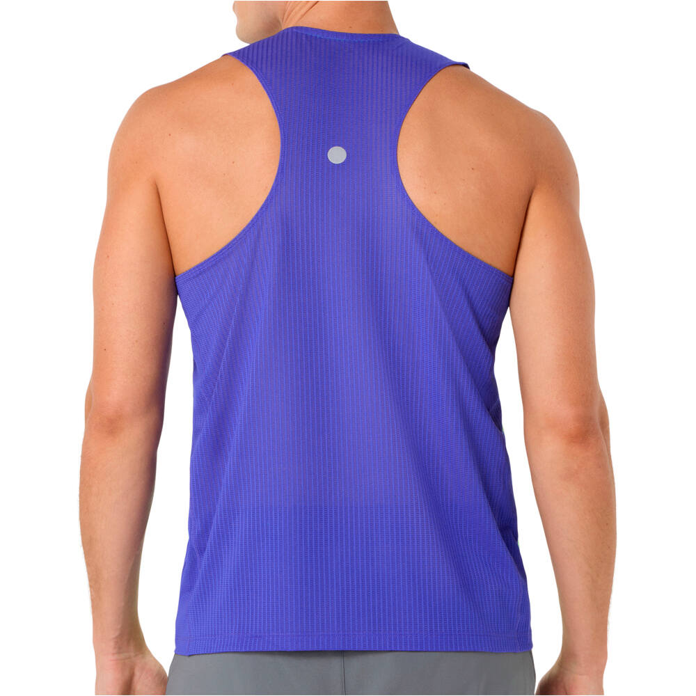 Asics camiseta entrenamiento tirantes hombre ROAD FADE AZUL vista trasera