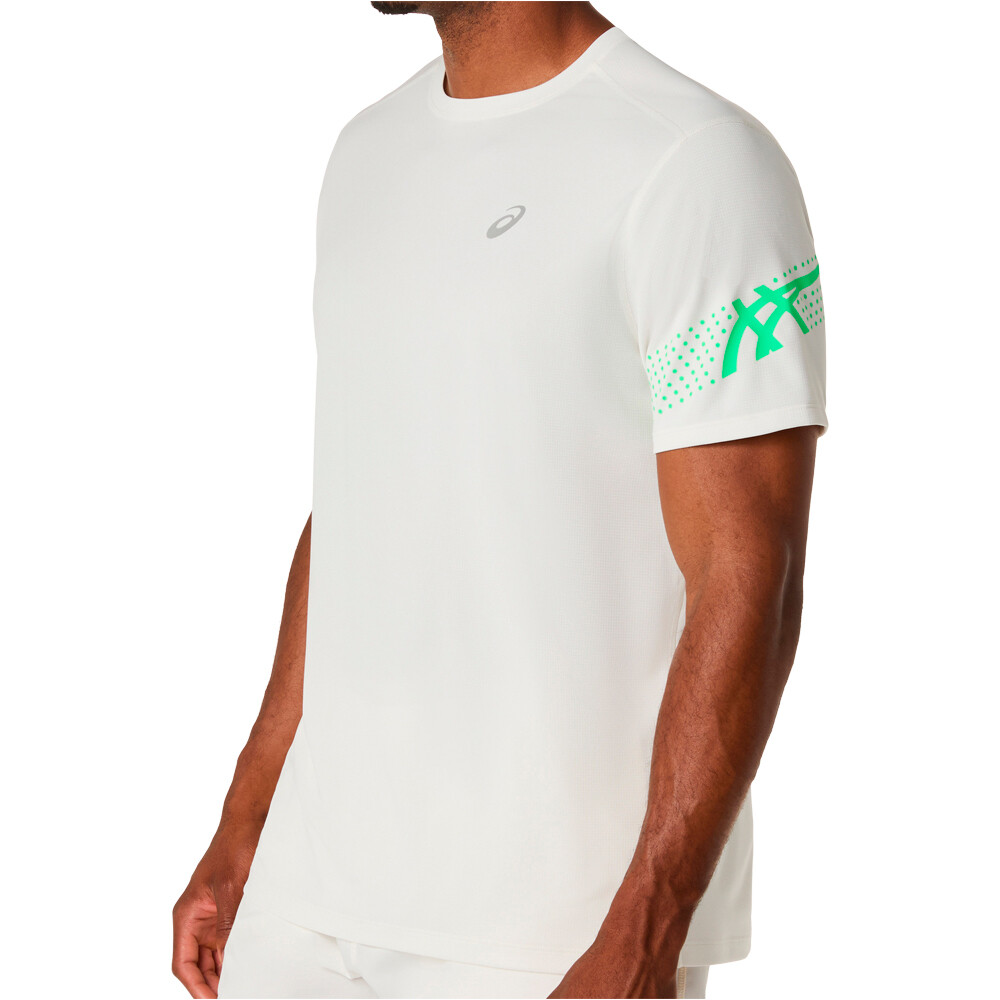 Asics camiseta técnica manga corta hombre ICON VERDE vista detalle
